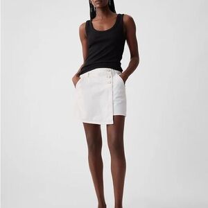 GAP White Button-Detail Women's Denim Skort